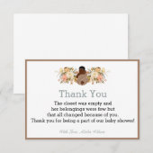 Carte de remerciements de la partie Baby shower af (Devant / Derrière)