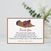 Carte de remerciements de la partie Baby shower af (Debout devant)