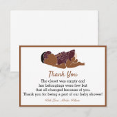 Carte de remerciements de la partie Baby shower af (Devant / Derrière)