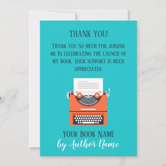 Carte de remerciements de la partie de lancement d (Devant)