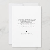 Carte de remerciements de la partie d'engagement a (Dos)