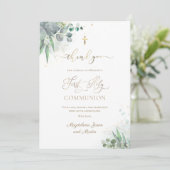 Carte de remerciements de la première communion (Debout devant)