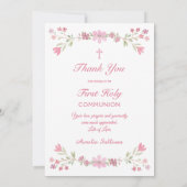 Carte de remerciements de la première communion de (Dos)