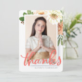 Carte de remerciements de la première communion fl (Debout devant)