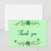 Carte de remerciements de la Saint-Patrick (Devant / Derrière)