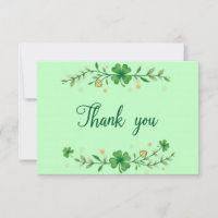 Carte de remerciements de la Saint-Patrick