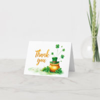 Carte de remerciements de la Saint-Patrick