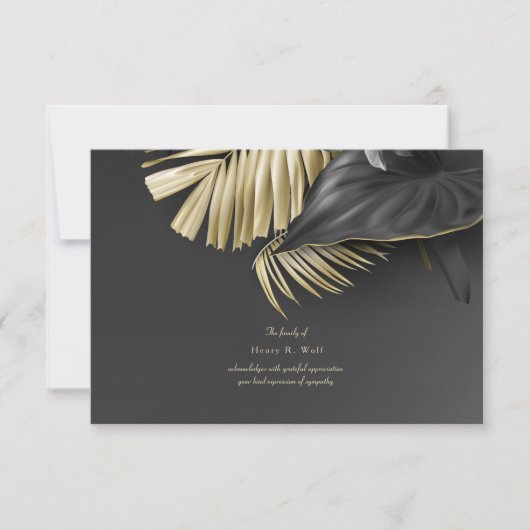 Carte de remerciements de la sympathie des Feuille (Devant)