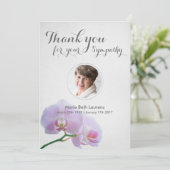 Carte de remerciements de la sympathie des orchidé (Debout devant)