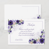 Carte de remerciements de la sympathie florale de  (Devant / Derrière)