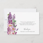 Carte de remerciements de lavande (Dos)