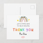 Carte de remerciements de l'enseignant personnalis (Devant / Derrière)