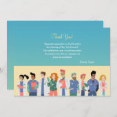 Carte de remerciements de l'équipe hospitalière (Devant / Derrière)