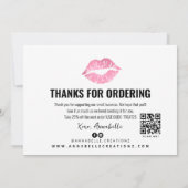 Carte de remerciements de lèvres Kiss Rose (Dos)