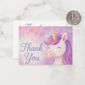 Carte de remerciements de licorne mystique enchant (Devant/Arrière en situation)