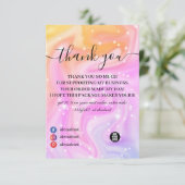 Carte de remerciements de licorne rose moderne (Debout devant)