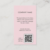 Carte de remerciements de logo rose affaires (Dos)