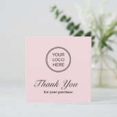 Carte de remerciements de logo rose affaires (Debout devant)