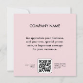 Carte de remerciements de logo rose affaires (Dos)