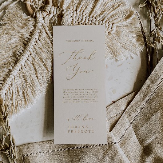 Carte de remerciements de longueur de thé à base d