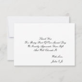 CARTE DE REMERCIEMENTS DE LUNCH DE MARIAGE LIMONCE (Dos)