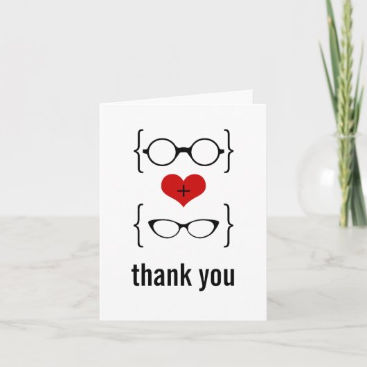 Carte de remerciements de lunettes Geeky (Devant)