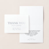 Carte de remerciements de luxe Sympathy Silver Foi (Affichage)