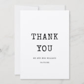 Carte de remerciements de machine à écrire minimal (Devant)