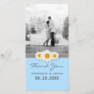 Carte de remerciements de marguerites Mariages ble