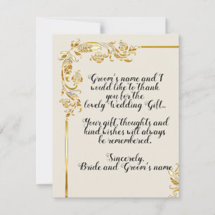 Carte de Remerciements de Mariage à Motif de Fleur
