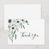 Carte de remerciements de Mariage anemone (Devant / Derrière)