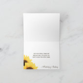 CARTE DE REMERCIEMENTS DE MARIAGE AU TOURNESOL RUS (Intérieur)