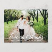 Carte de Remerciements de Mariage avec Écriture Mo (Devant)