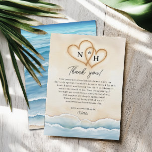Carte de remerciements de mariage avec Ocean Waves