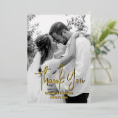 Carte de remerciements de Mariage Black and White  (Debout devant)