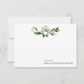 Carte de remerciements de Mariage blanc Magnolia (Dos)