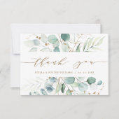 Carte de remerciements de Mariage botanique vert e (Devant)