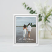 Carte de remerciements de Mariage budgétaire noir  (Debout devant)