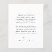 Carte de remerciements de Mariage budgétaire noir  (Dos)