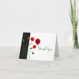 Carte de Remerciements de Mariage Coquelicots Ro