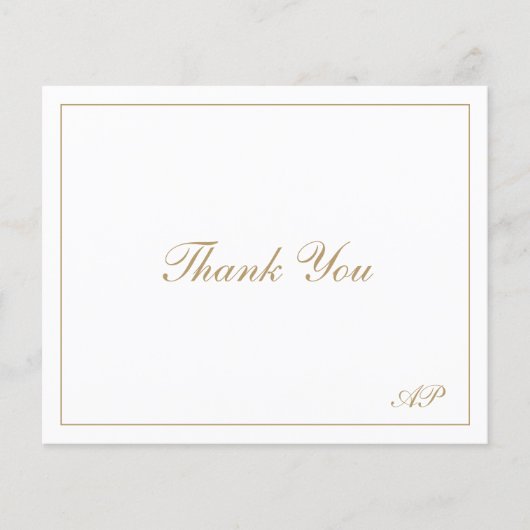 Carte de remerciements de Mariage de budget Gold E (Devant)