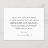 Carte de remerciements de Mariage de budget noir b (Dos)