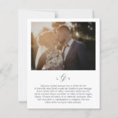 Carte de remerciements de Mariage de budget photo (Dos)