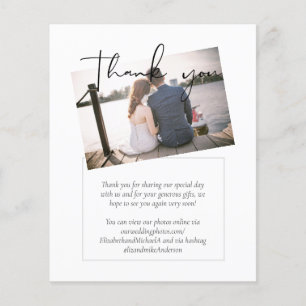 Carte de remerciements de Mariage de budget PHOTO