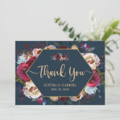 Carte de remerciements de Mariage de cadre de la m (Debout devant)