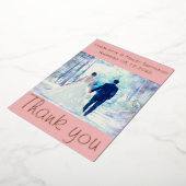 Carte de remerciements de mariage de feuille perso (Rotation)