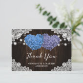 Carte de remerciements de Mariage de fleurs violet (Debout devant)