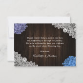 Carte de remerciements de Mariage de fleurs violet (Dos)