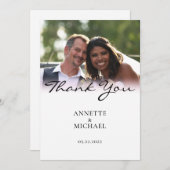 Carte de remerciements de mariage de fondu blanc d (Devant / Derrière)