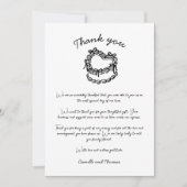 Carte de remerciements de Mariage de gâteau à main (Devant)